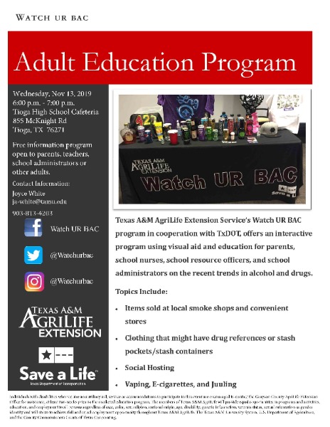 Flyer about education program